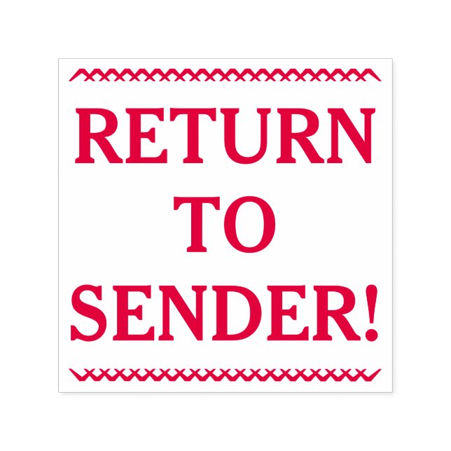Auto Entintado Simples: "VOLTE PARA O SENDER!" Carimbo de borrach (Design)
