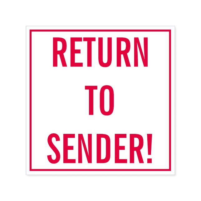 Auto Entintado Simples: "VOLTE PARA O SENDER!" Carimbo de borrach (Design)