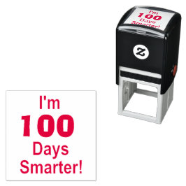 Auto Entintado "Sou 100 dias mais inteligente!" Carimbo de Autoim