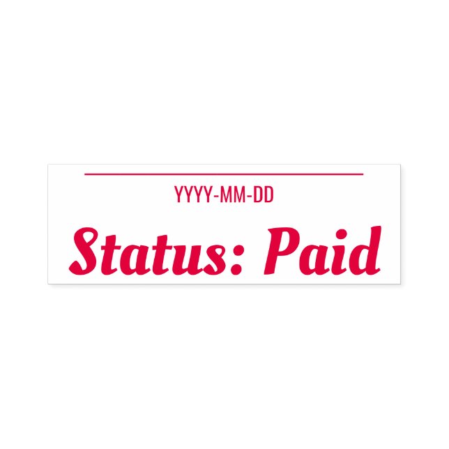 Auto Entintado "Status: Paid" Básico Carimbo de Borracha (Design)