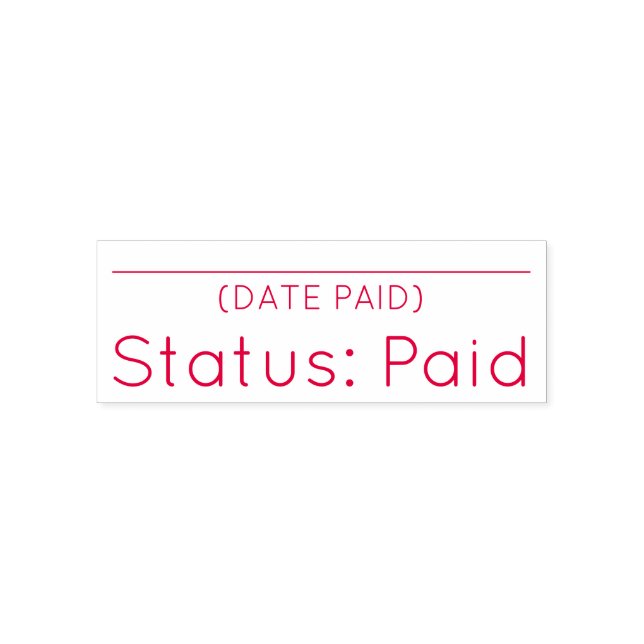 Auto Entintado "Status: Paid" Carimbo de Borracha (Design)