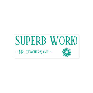 Auto Entintado "SUPERB TRABALHO!" + Carimbo de Borracha de Nome d