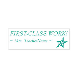 Auto Entintado "TRABALHO DE PRIMEIRA CLASSE!" Carimbo de borracha