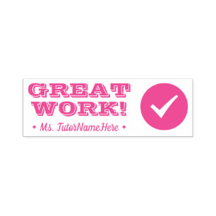 Auto Entintado "TRABALHO EXCELENTE!" + Carimbo de Borracha de Nom