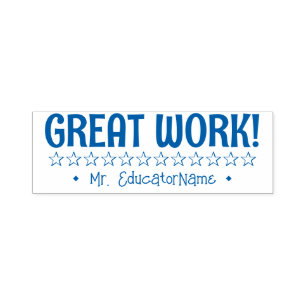 Auto Entintado "TRABALHO EXCELENTE!" + Carimbo de Borracha de Nom