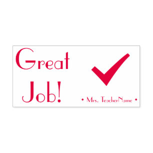 Auto Entintado "Trabalho Excelente!" + Nome do Educador Carimbo d