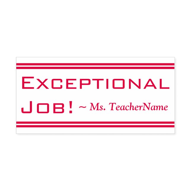 Auto Entintado "Trabalho excepcional!" + Carimbo de borracha do n (Design)