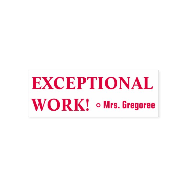 Auto Entintado "TRABALHO EXCEPCIONAL!" Carimbo de Borracha do Pro (Design)