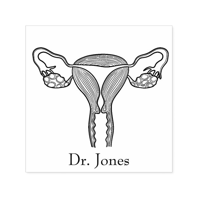 Auto Entintado Útero, Carimbo De Borracha Autopicante Para Órgãos (Design)