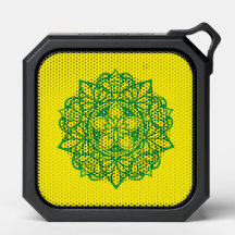 Auto-falante Bluetooth de Mandala verde e amarelo