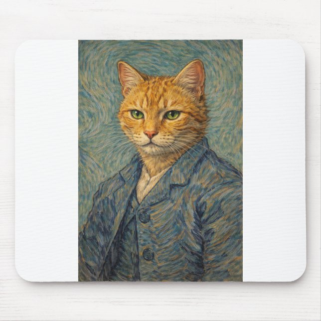 Auto-Retrato com Riscos de Ronronares Mousepad (Frente)