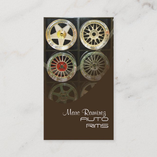 AUTO RIMS, cartões de visitas DE FOTOGRAFIA (Frente)