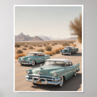 Automóveis antigos carros clássicos Poster Wall Ar