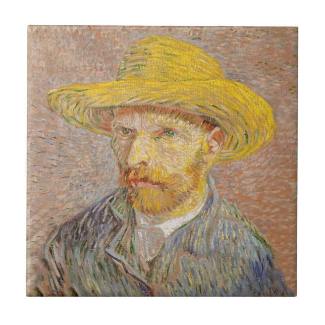 Autorretrato de Vincent Van Gogh com Chapéu de Pal (Frente)