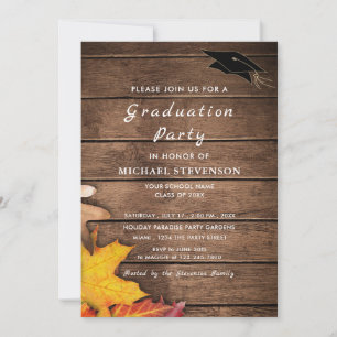 Autum Leaves Wooden Graduation Modelo