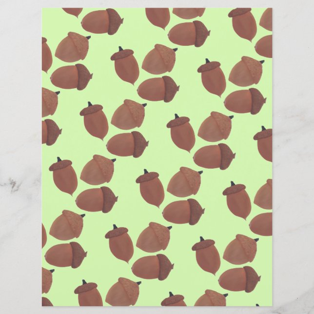 Autumn Acorns Pattern, Livro Verde de outono (Frente)