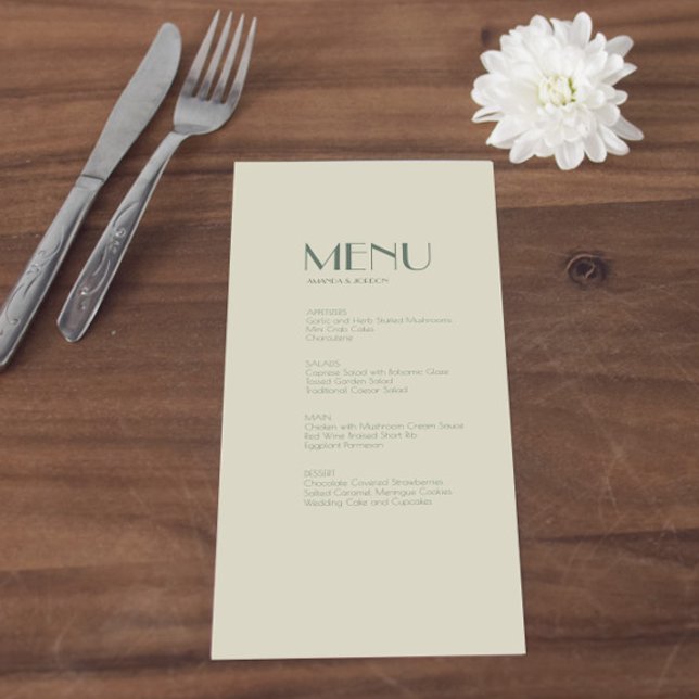 Autumn Boho Deco | Cream Wedding Menu (Criador carregado)