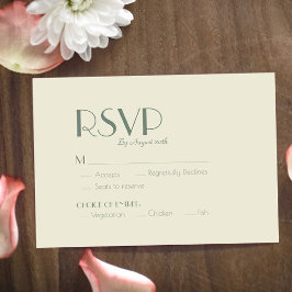 Autumn Boho Deco | Cream Wedding RSVP Card