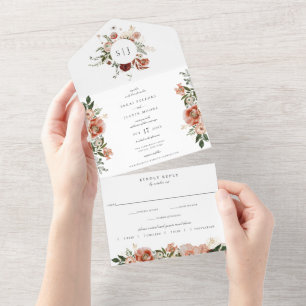 Autumn Botanical Floral Emerald Green Wedding