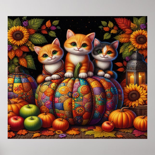 Autumn Cats Poster (Frente)