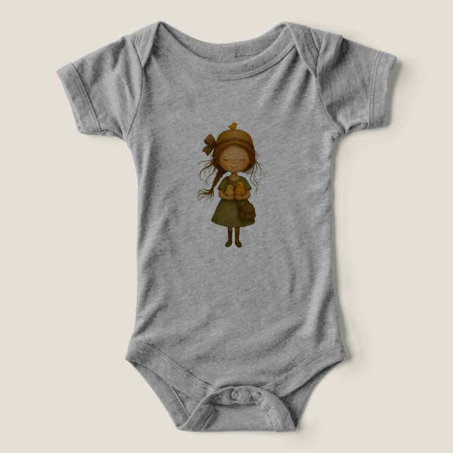 Autumn Cinza DTG Bebê (Design frontal)