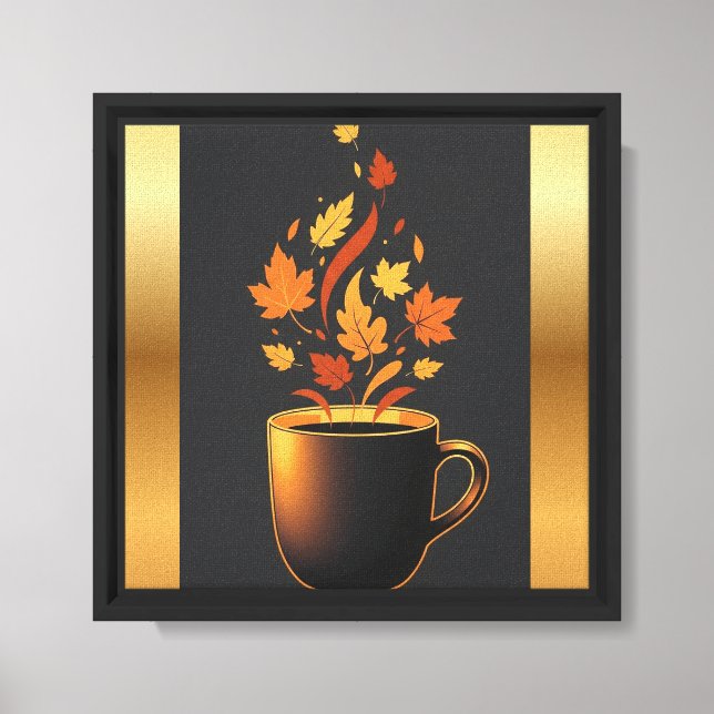 Autumn Coffee Mug Wall Art - Fall Deixa Canvas (Frente)
