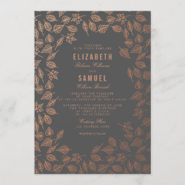 Autumn Copper Deixa Cinza Convite Para Casamento