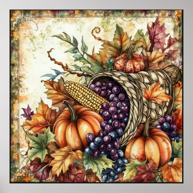 Autumn Cornucopia Art Poster (Frente)