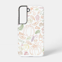 Autumn Cozy Doodle Patterle - Fall Pumpkins, Folha