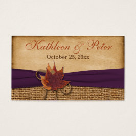 Autumn Deixa FAUX Burlap - Marca de Favor do Casam