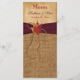 Autumn Deixa FAUX Burlap Menu Card - Vinho
