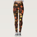 Autumn Deixa Leggings<br><div class="desc">Folhas de outono em queda - Design MIGNED</div>