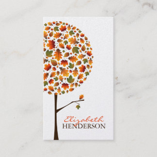 Autumn Deixa Pop Tree Nature Cartão de visita