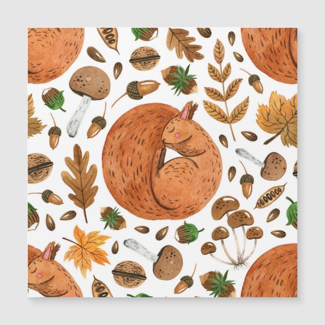Autumn Dreams: Watercolor Squirrel Haven (Frente)
