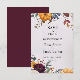 Autumn Elegance Wedding Salvar a Data Convite