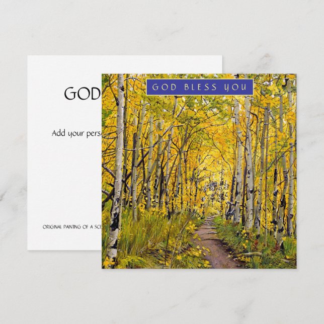 Autumn em um Cartão de Feriado em Grove de Árvore  (Frente/Verso)