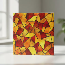 Autumn Ember Stained Glass Mosaic