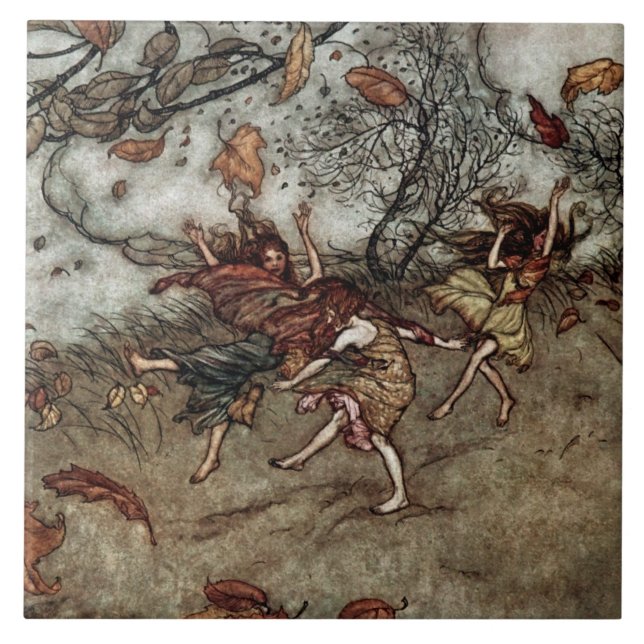 "Autumn Fairies" por Arthur Rackham (Frente)