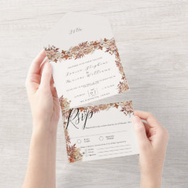 Autumn Floral All in One Convite de casamento