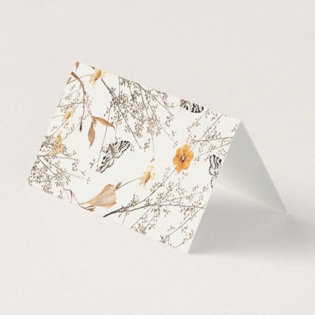 Autumn Floral Butterfly Folded Card (Verso)