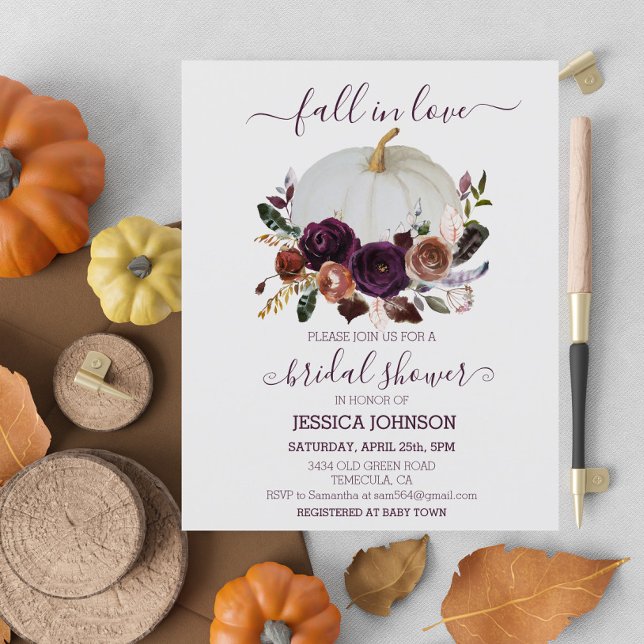 Autumn Floral Pumpkin Boho Orçamento Chá de panela (Criador carregado)