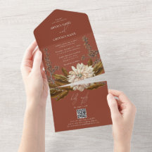 Autumn Floral Terracotta Watercolor Casamento outo