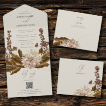 Autumn Floral Terthy Tones Watercolor Casamento ou