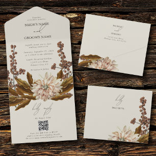 Autumn Floral Terthy Tones Watercolor Casamento ou