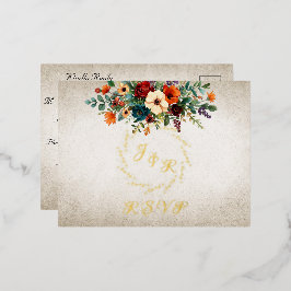 Autumn Floral & Wreath RSVP - Cream