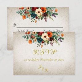 Autumn Floral & Wreath RSVP - Cream