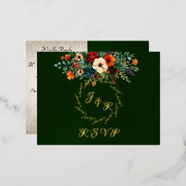 Autumn Floral & Wreath RSVP - Emerald