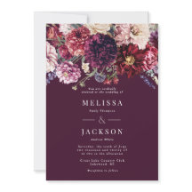 Autumn Flower Dahlia Casamento Convite Burgundy