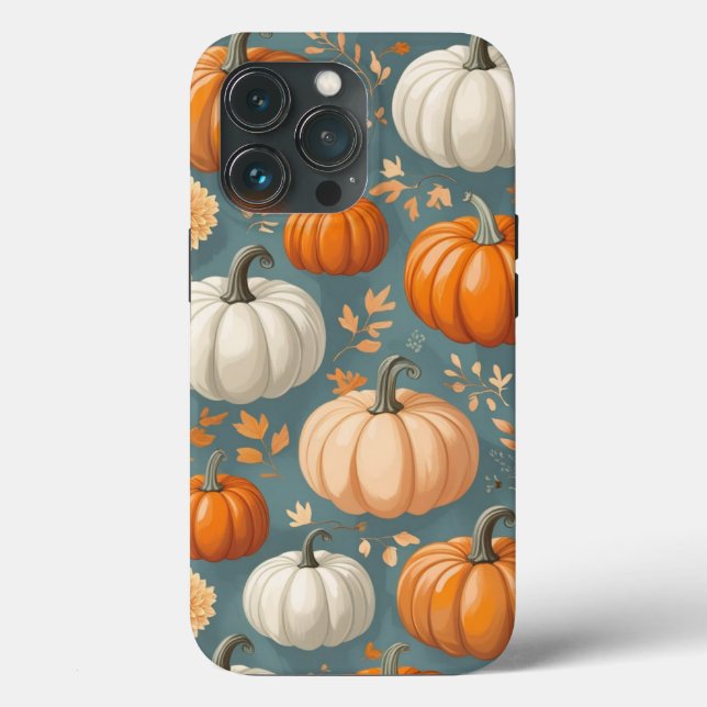 Autumn Flower Fall Pumpkin Girl Women (Verso)