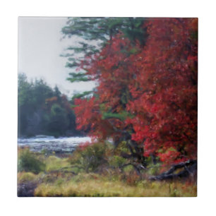 Autumn Foliage Pond Nature Art